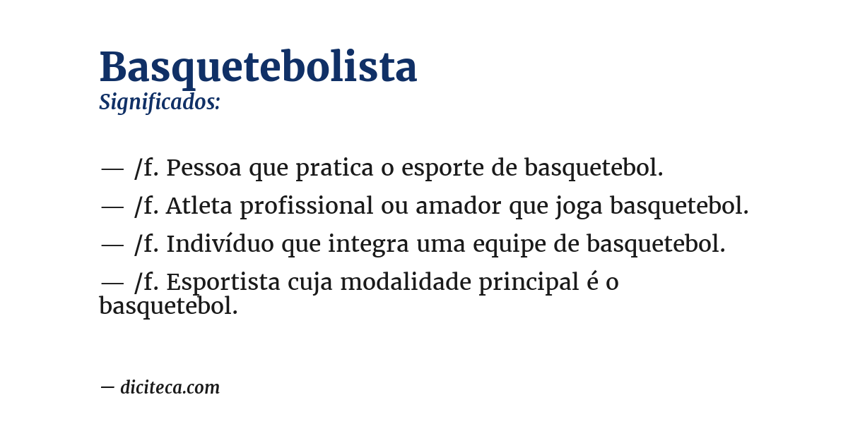 Significado de basquetebolista