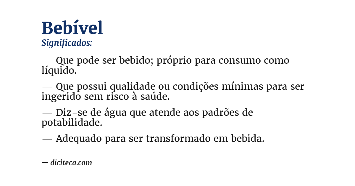 Significado de bebível