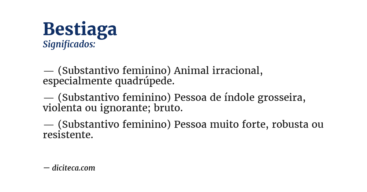 Significado de bestiaga