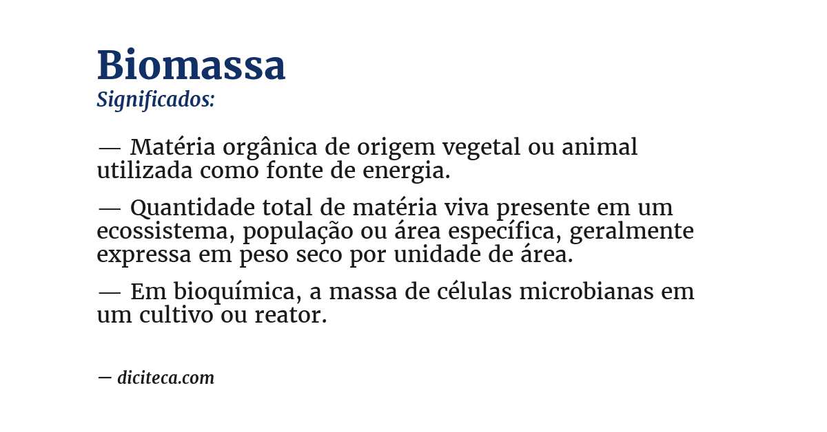 Significado de biomassa