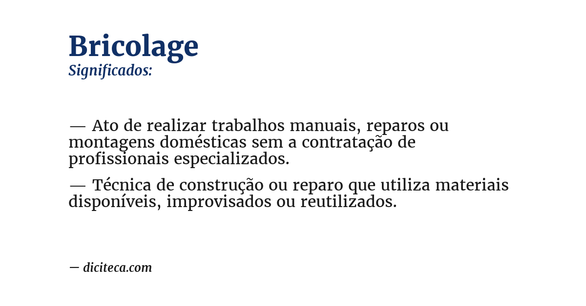 Significado de bricolage