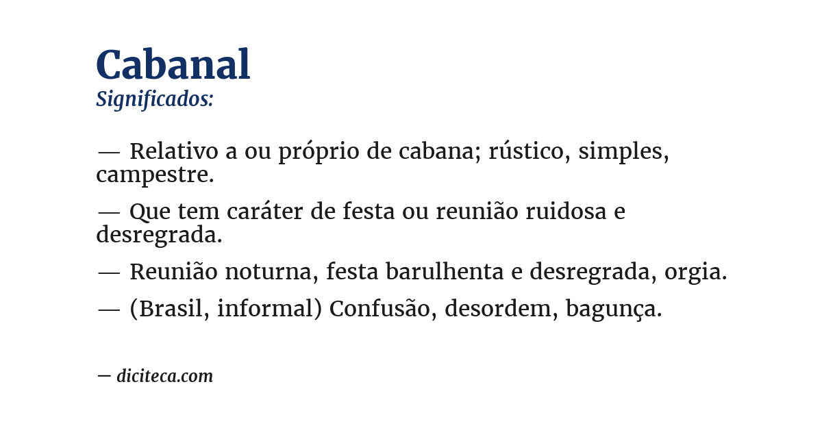 Significado de cabanal