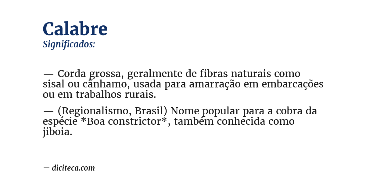 Significado de calabre