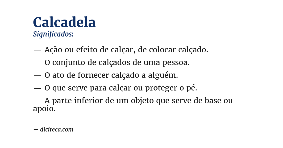 Significado de calcadela