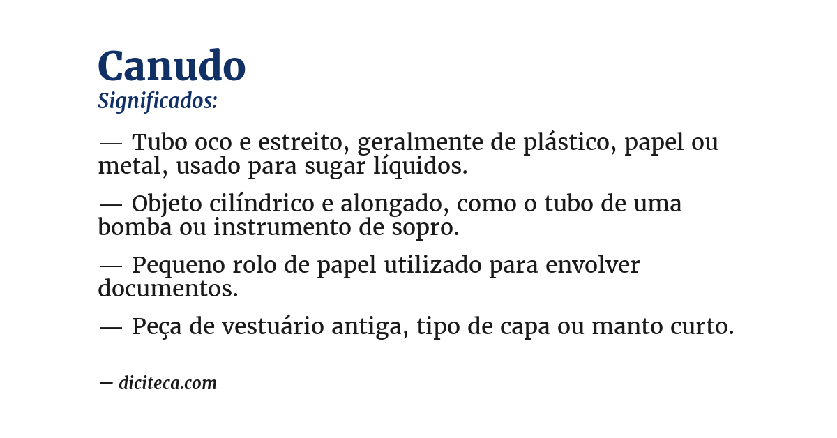Significado de canudo