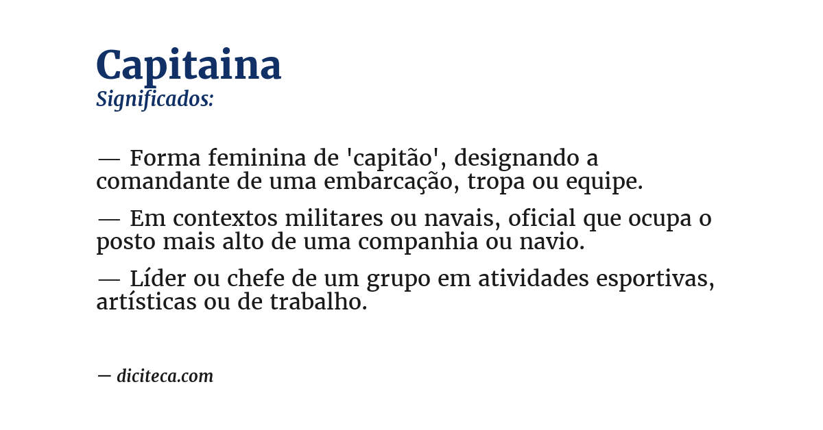 Significado de capitaina