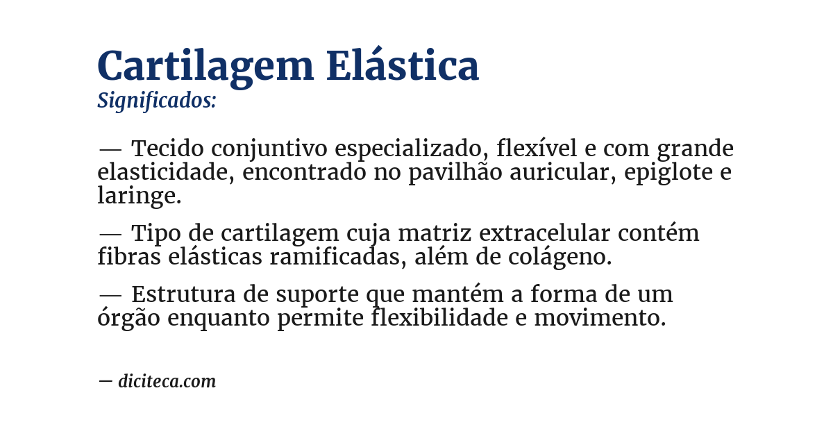 Significado de cartilagem elástica