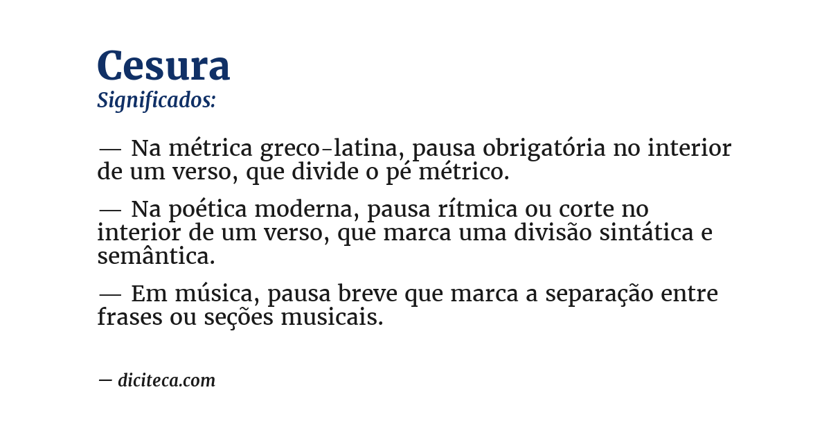 Significado de cesura