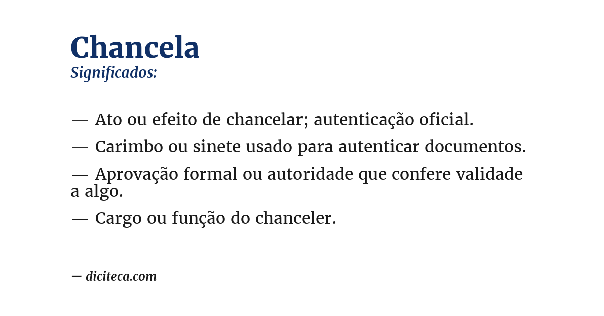 Significado de chancela