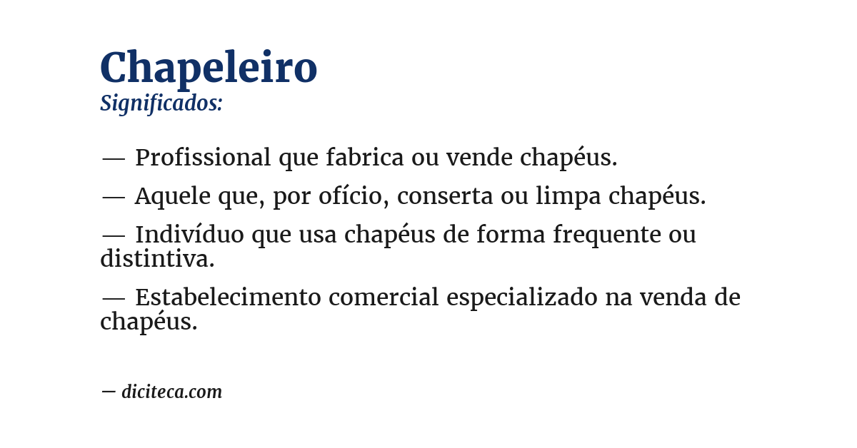Significado de chapeleiro