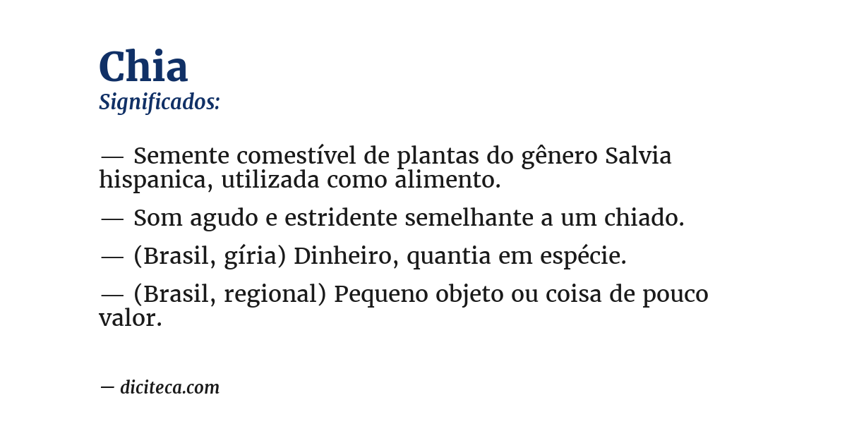 Significado de chia