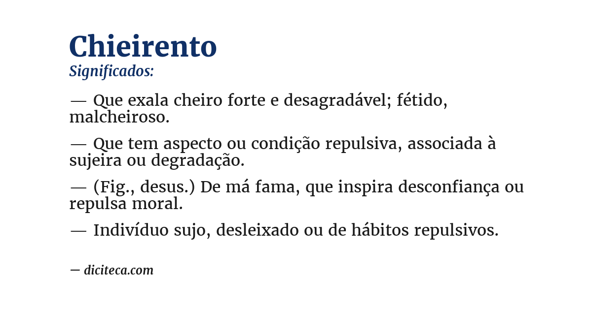 Significado de chieirento