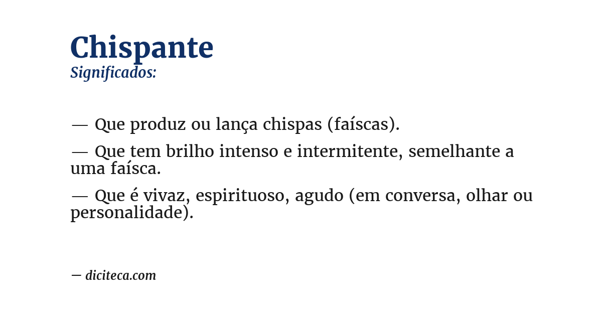 Significado de chispante