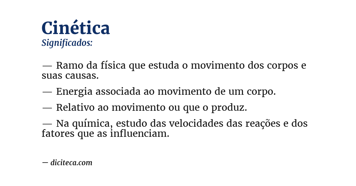 Significado de cinética