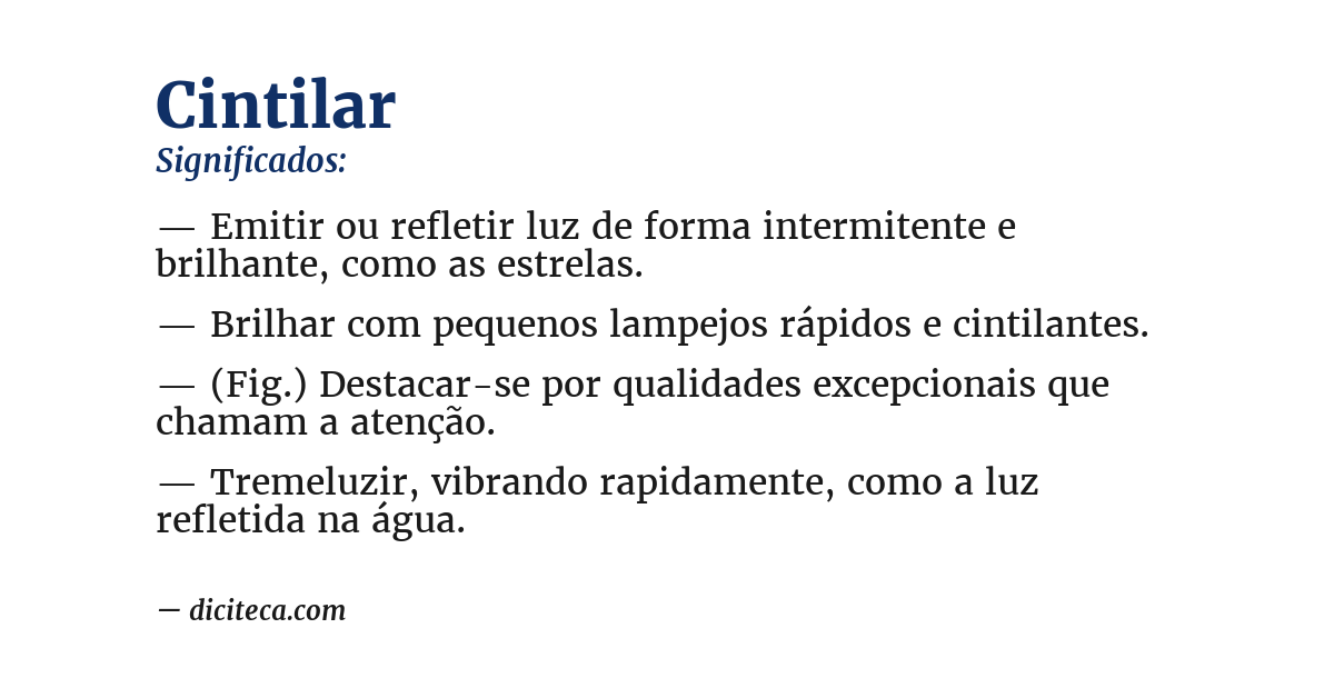 Significado de cintilar