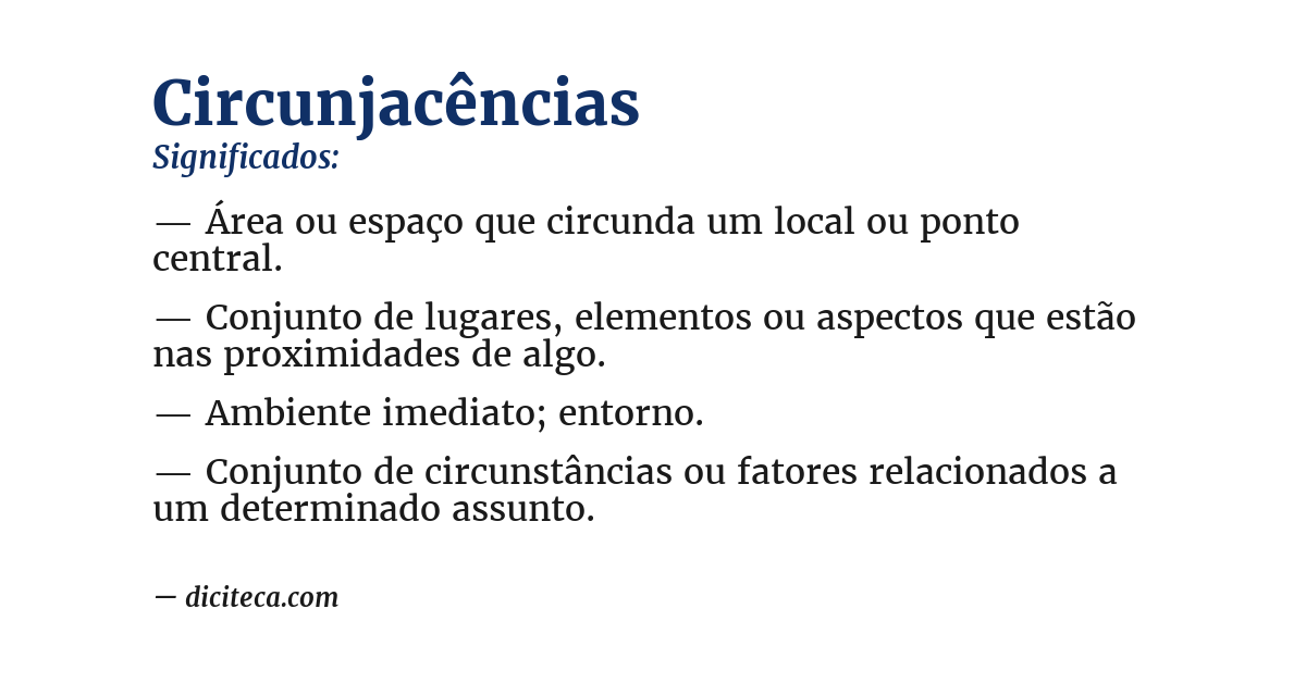 Significado de circunjacências