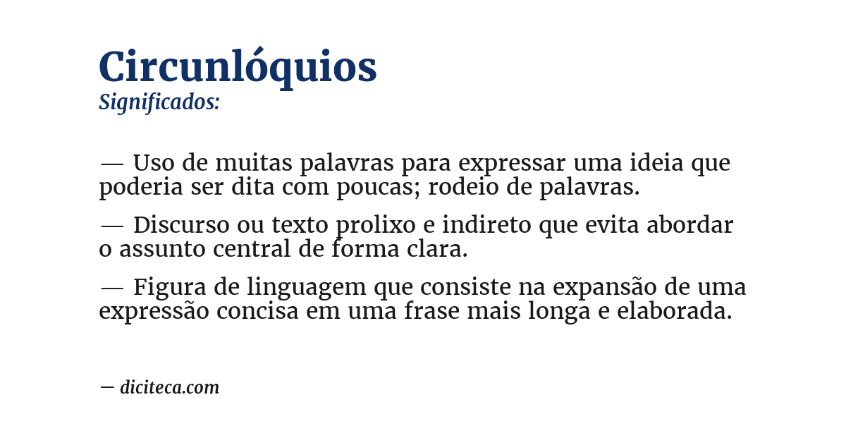 Significado de circunlóquios
