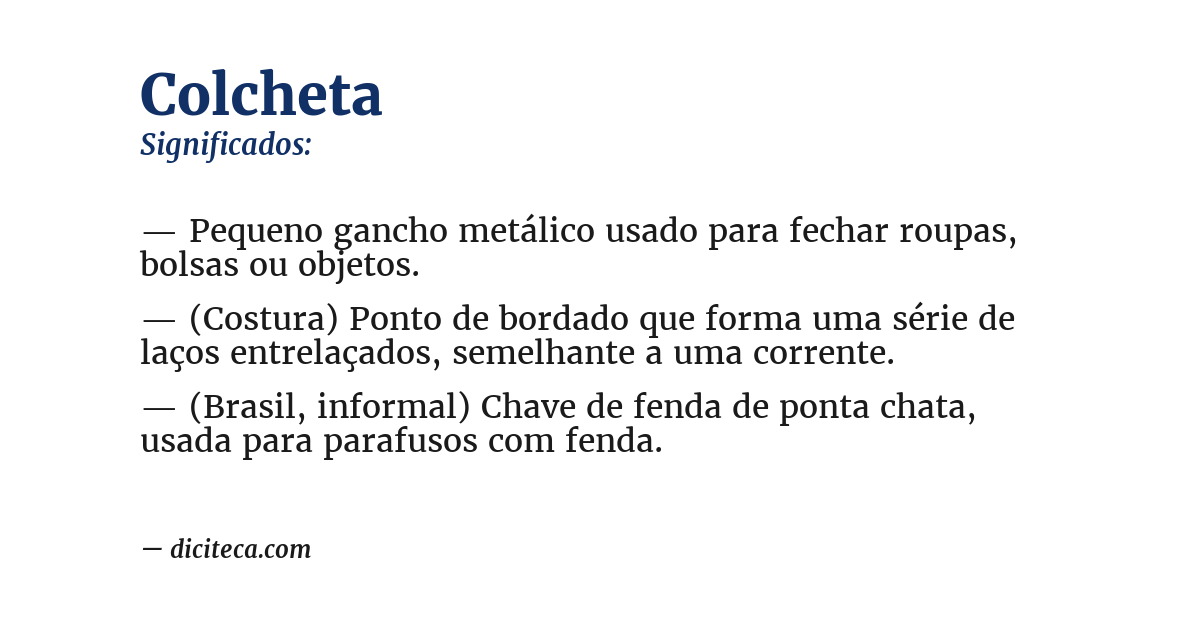 Significado de colcheta