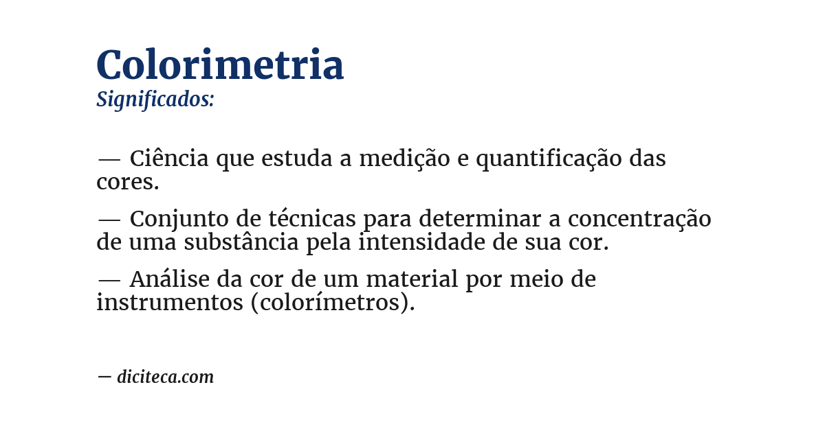 Significado de colorimetria