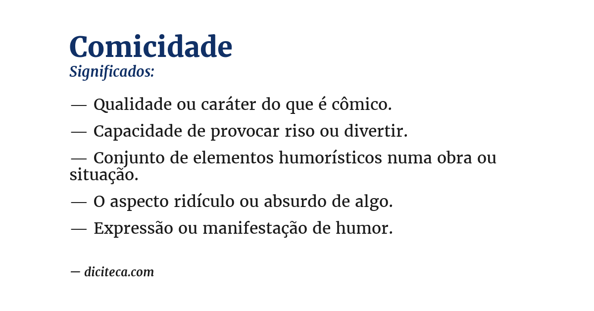 Significado de comicidade
