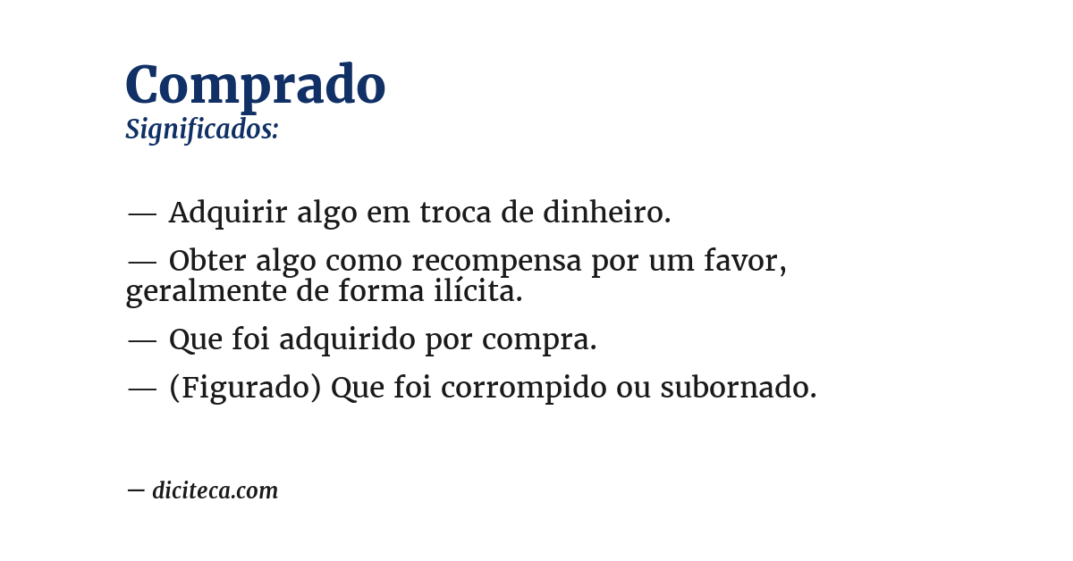 Significado de comprado