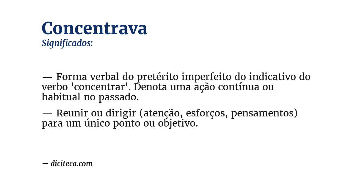 Significado de concentrava
