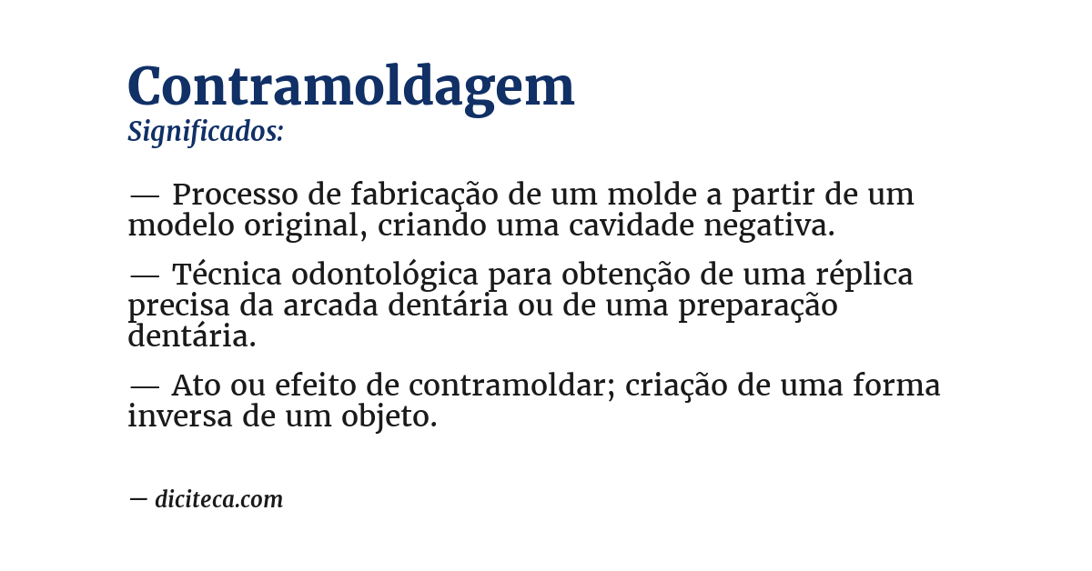 Significado de contramoldagem