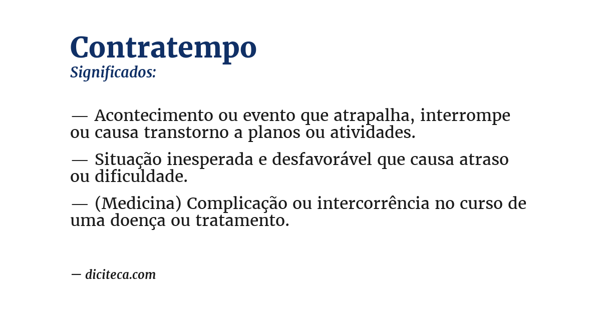 Significado de contratempo