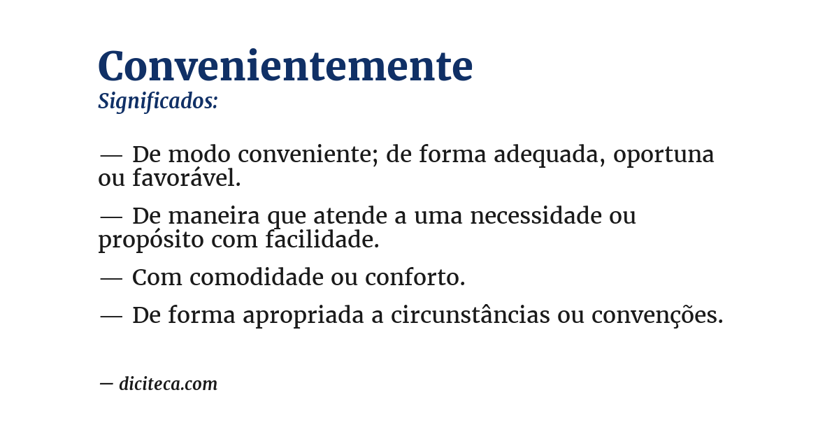 Significado de convenientemente