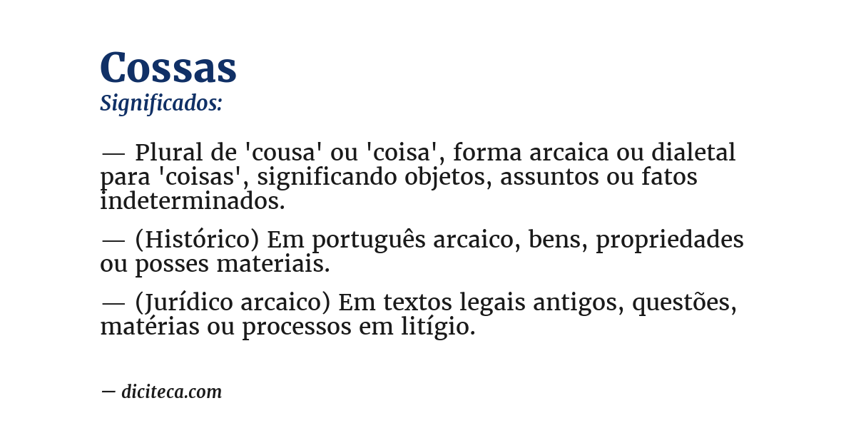 Significado de cossas