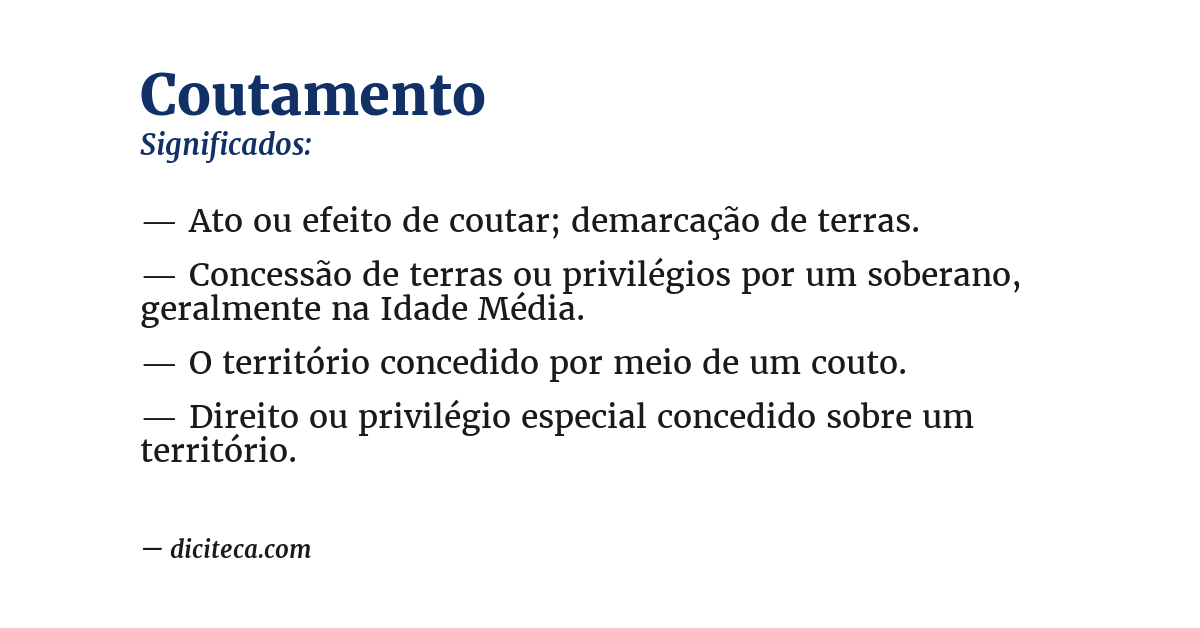 Significado de coutamento