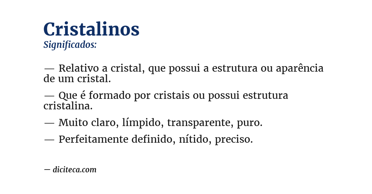 Significado de cristalinos