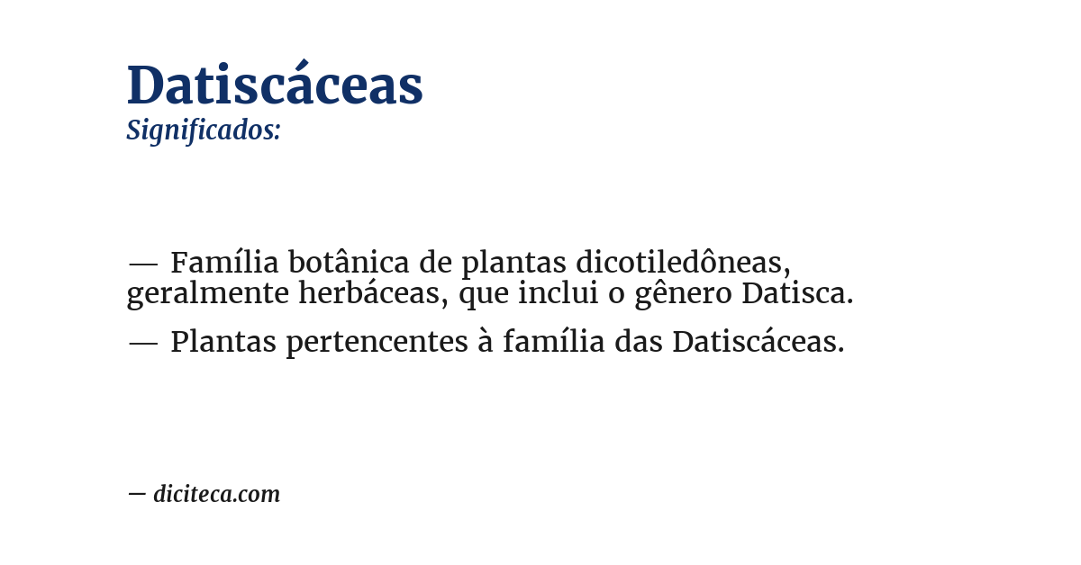 Significado de datiscáceas