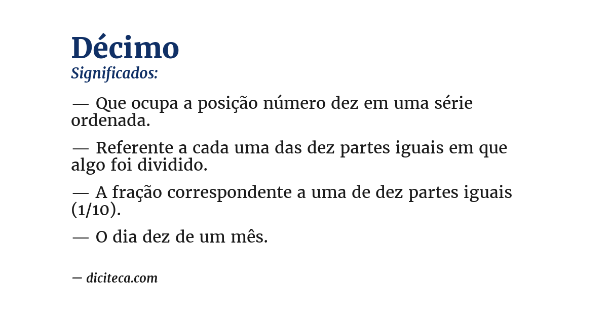 Significado de décimo