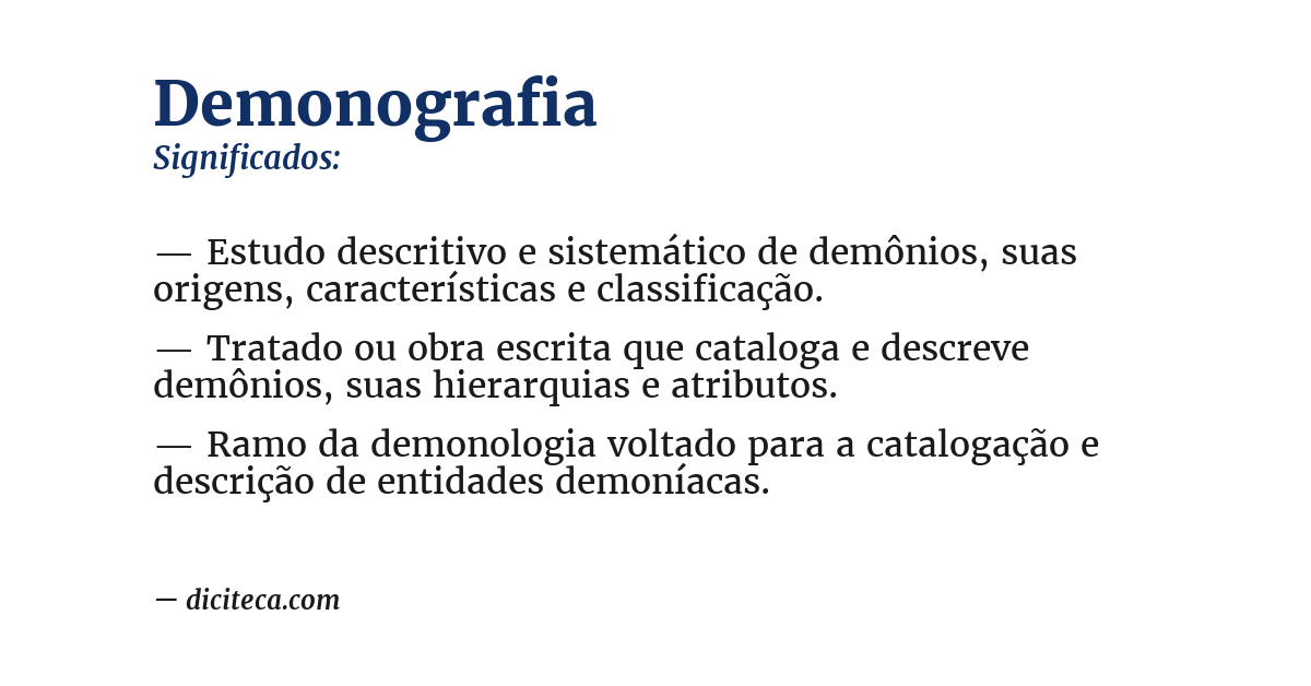 Significado de demonografia