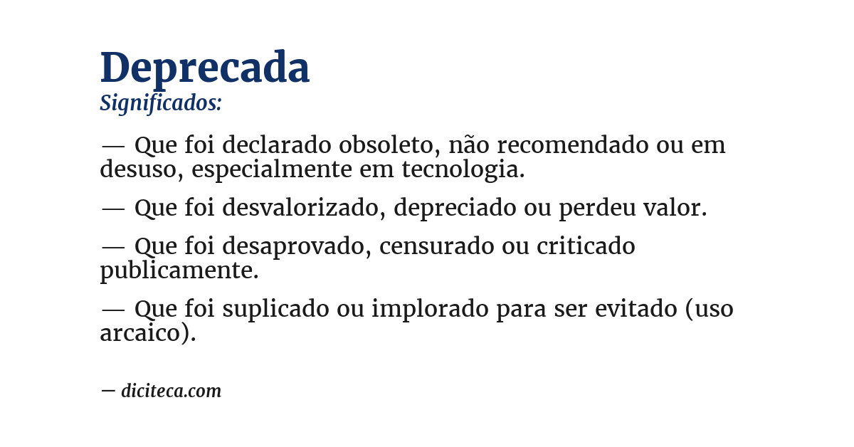 Significado de deprecada