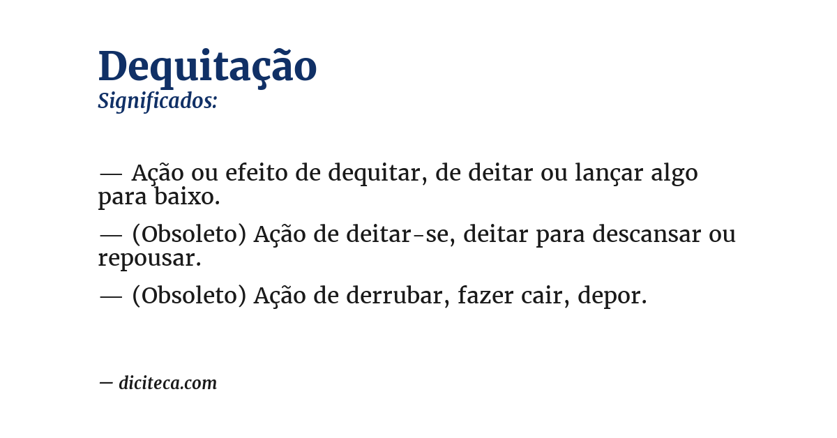 Significado de dequitação