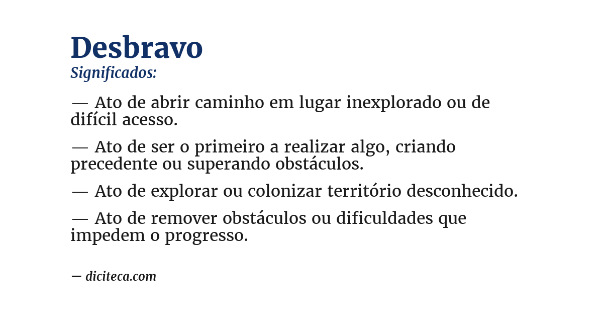 Significado de desbravo