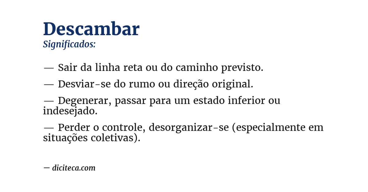 Significado de descambar