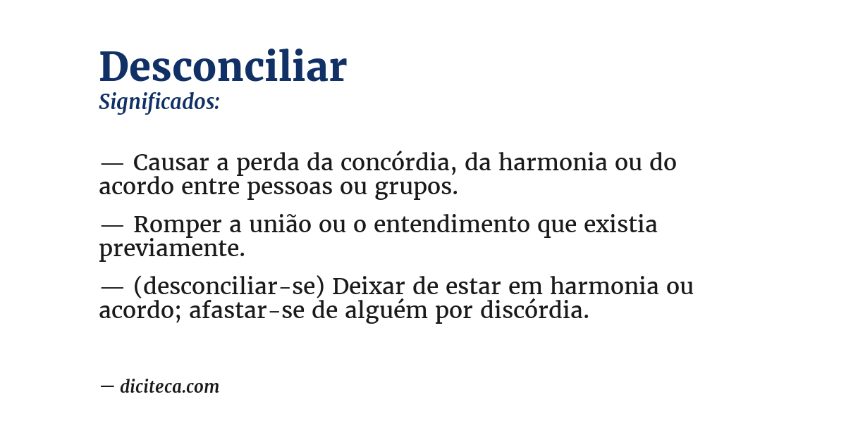 Significado de desconciliar
