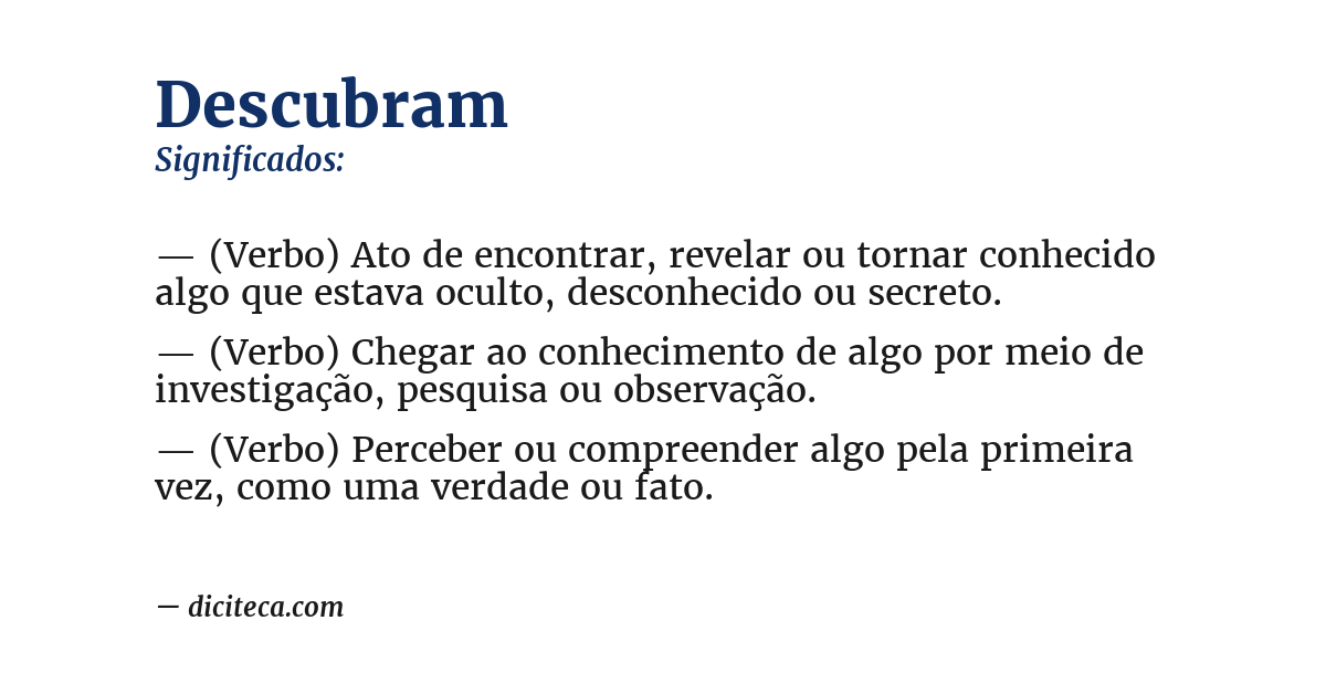 Significado de descubram