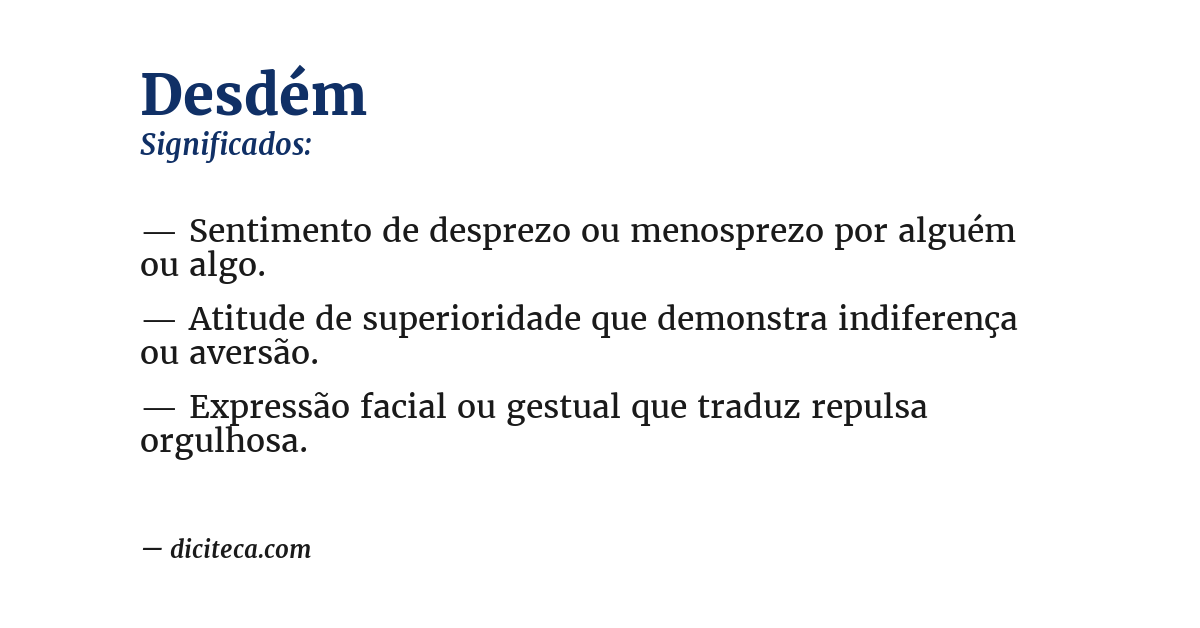 Significado de desdém