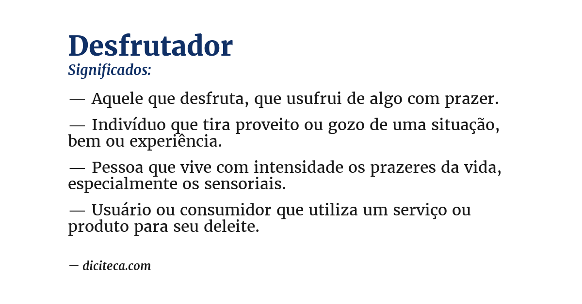 Significado de desfrutador