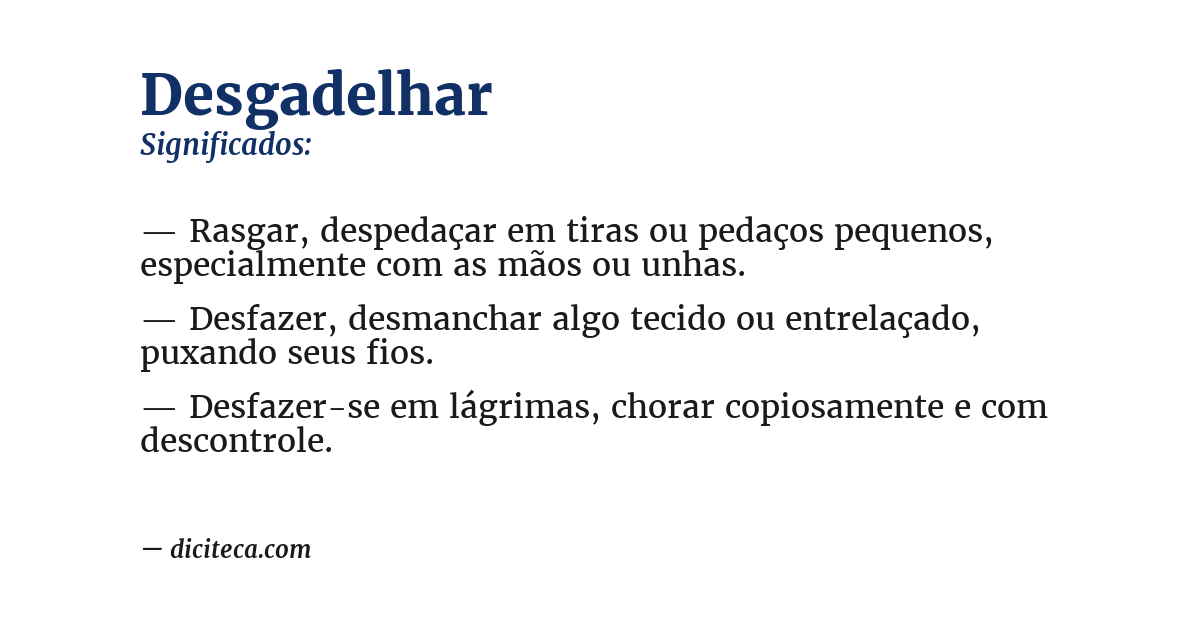 Significado de desgadelhar