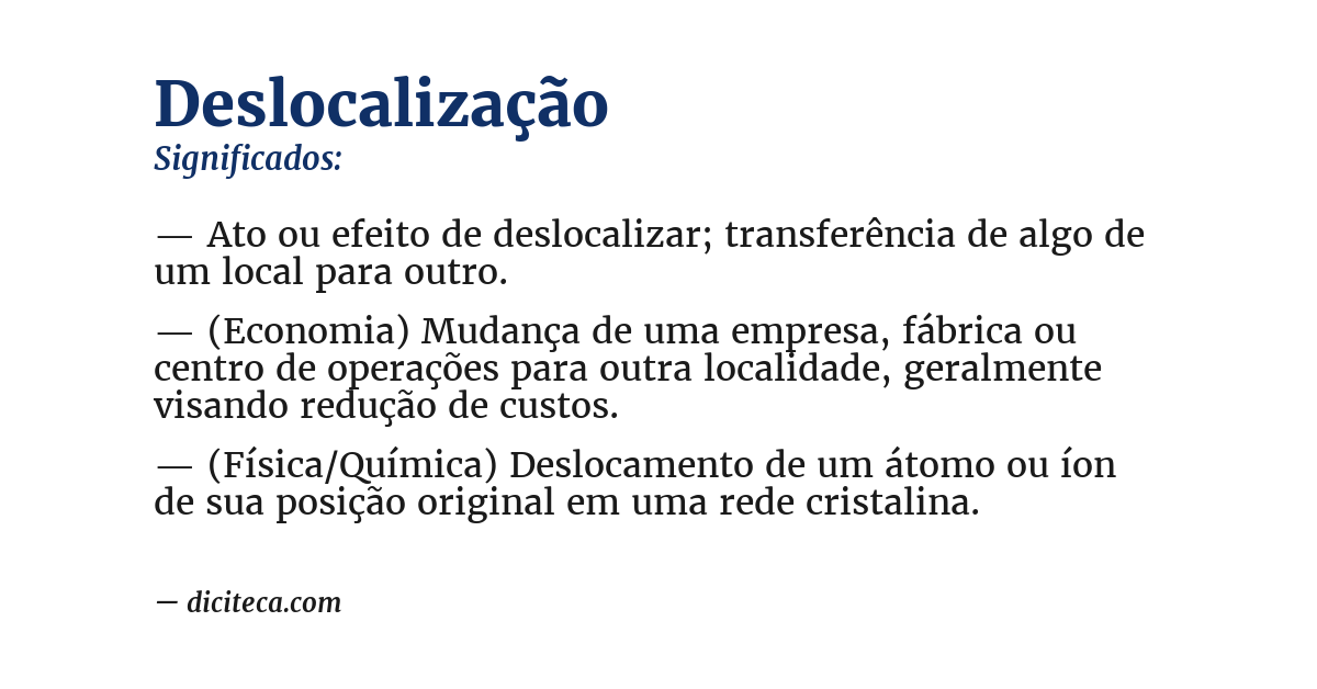 Significado de deslocalização
