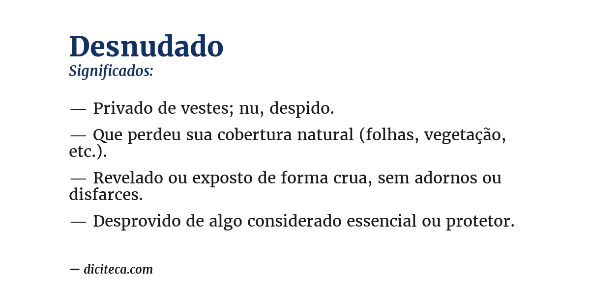 Significado de desnudado