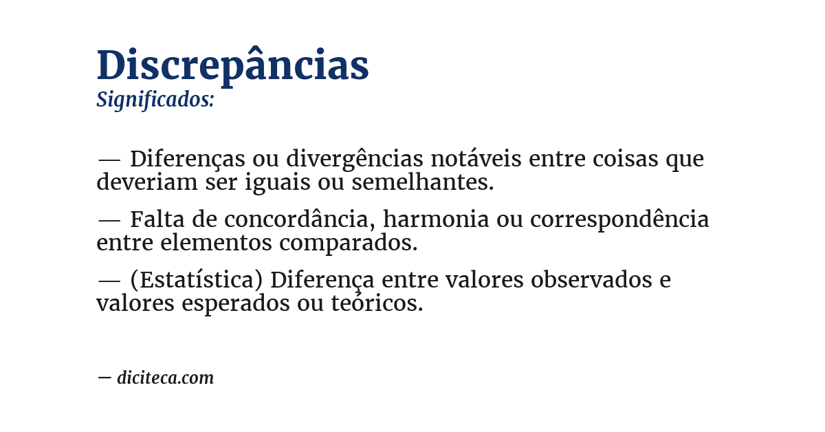 Significado de discrepâncias