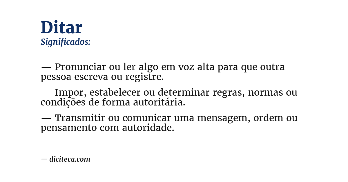 Significado de ditar