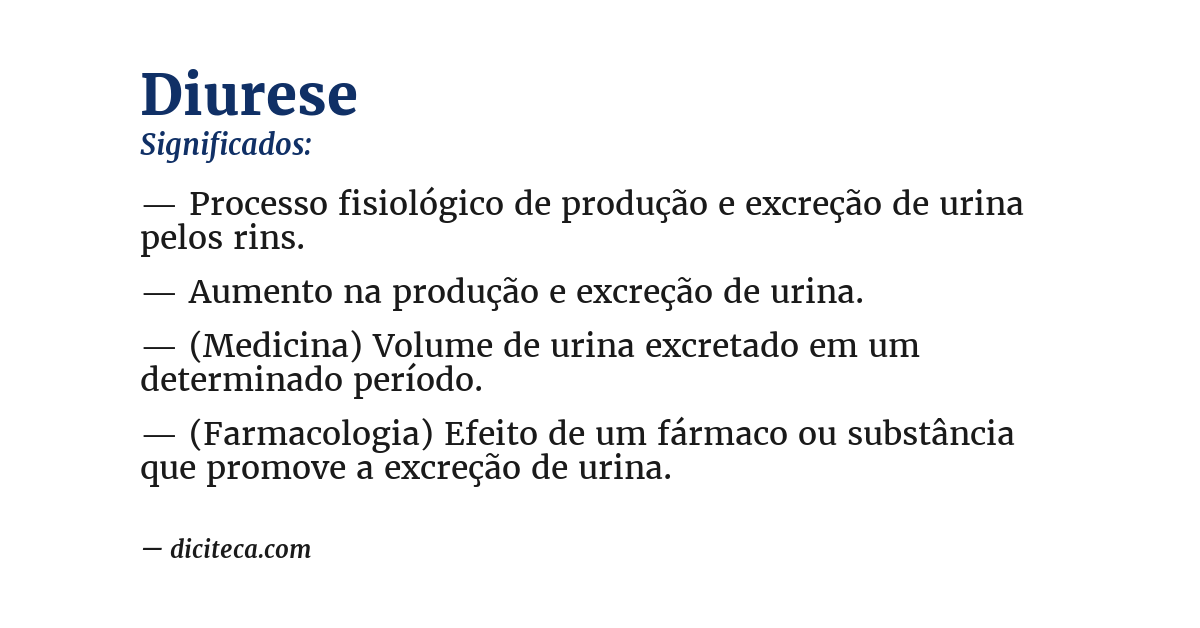 Significado de diurese