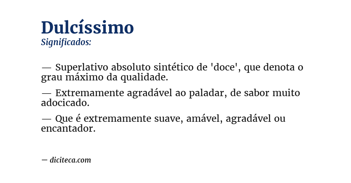 Significado de dulcíssimo